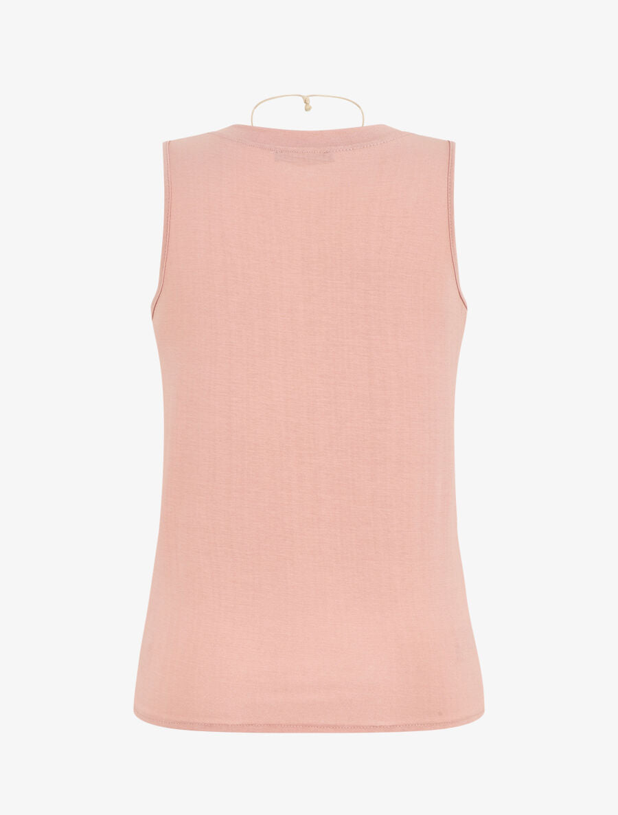 Top sans manches avec noeud - Rose - 2