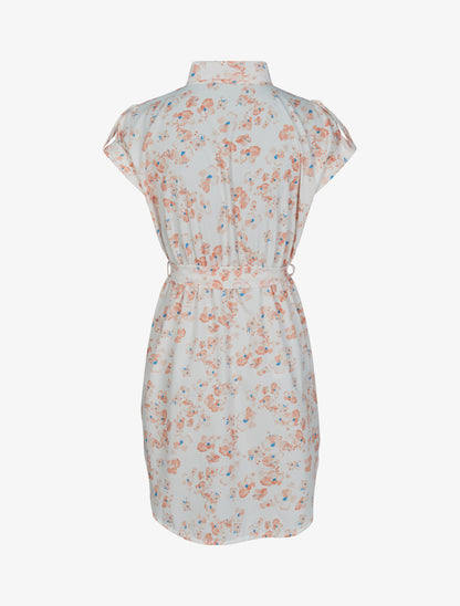 Robe patineuse imprimé fleurs de cerisier à manches courtes - Blanc - 2