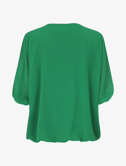 Blouse unie en voile - Vert - 2