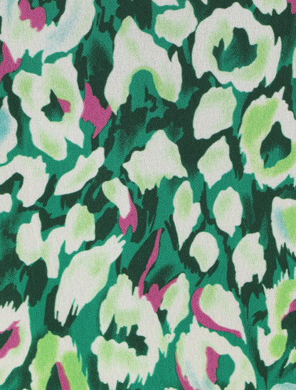 Blouse en voile à imprimé graphique - Vert - 3