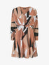Robe mi-longue à imprimé graphique - Beige - 5