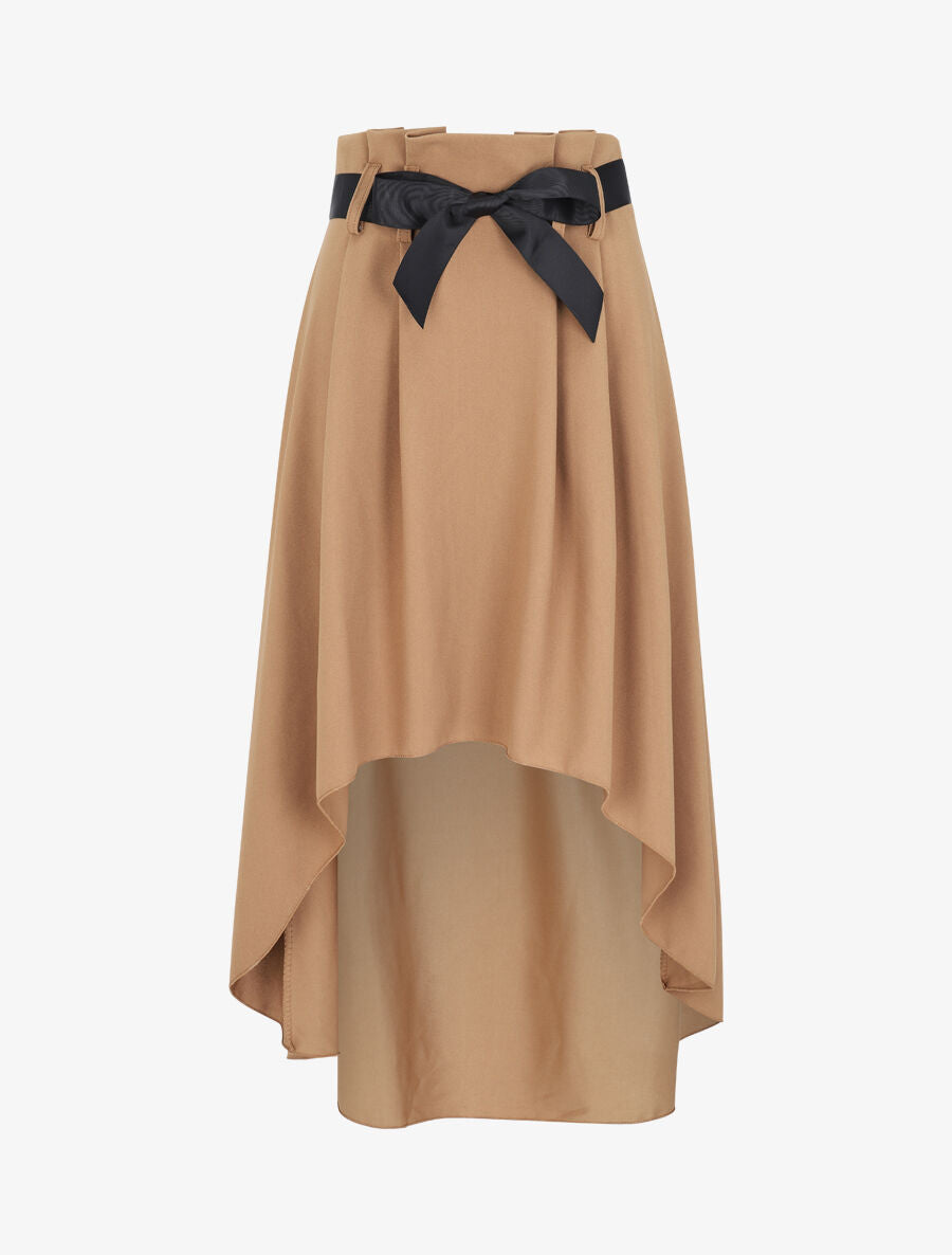 Jupe midi asymétrique - Camel - 1
