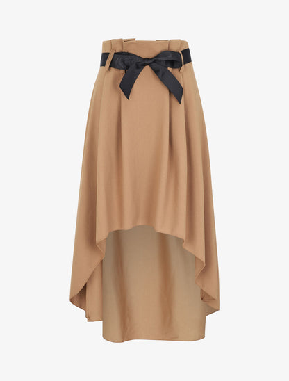 Jupe midi asymétrique - Camel - 1