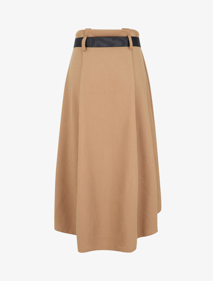Jupe midi asymétrique - Camel - 2