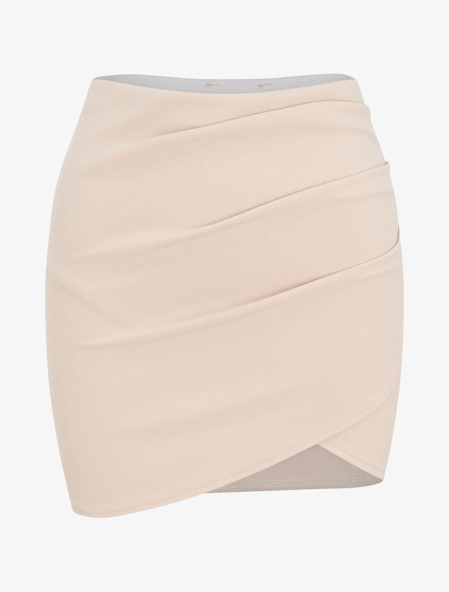 Mini-jupe drapée - Beige - 1