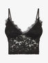 Crop top en dentelle ajourée - Noir - 1