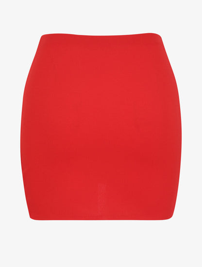 Mini-jupe drapée - Rouge - 2
