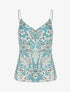 Caraco droit imprimé hawaien - Turquoise - 1