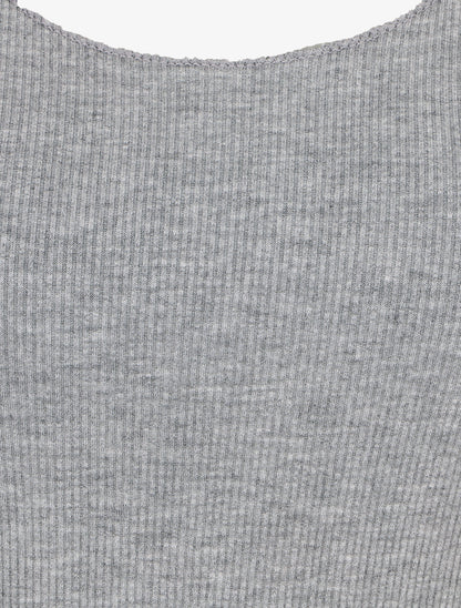 Débardeur côtelé coupe ajustée - Gris - 3