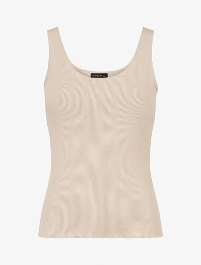 Débardeur côtelé coupe ajustée - Beige - 5