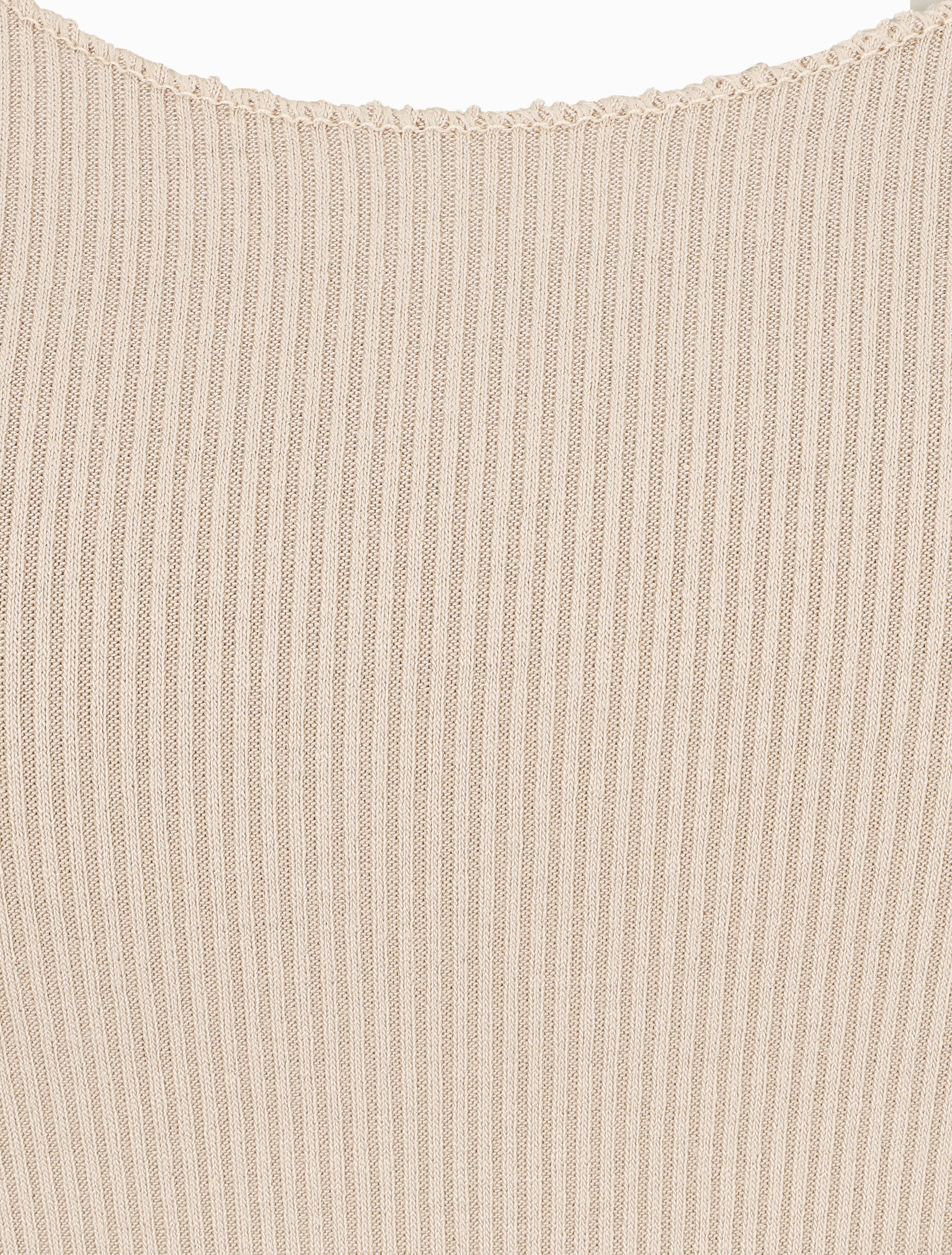 Débardeur côtelé coupe ajustée - Beige - 3
