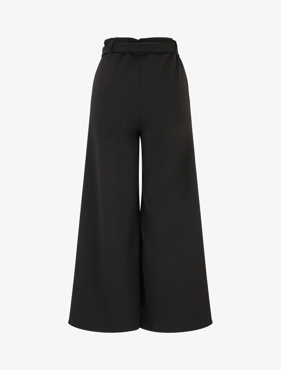 Pantalon uni ample fluide - Noir - 2