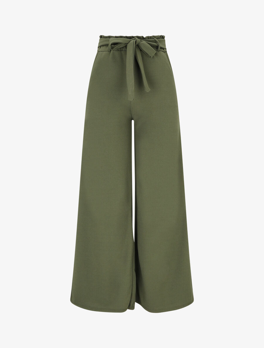 Pantalon uni ample fluide - Kaki - 5