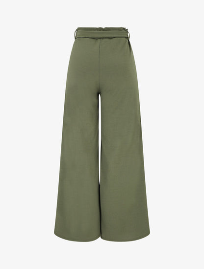 Pantalon uni ample fluide - Kaki - 2