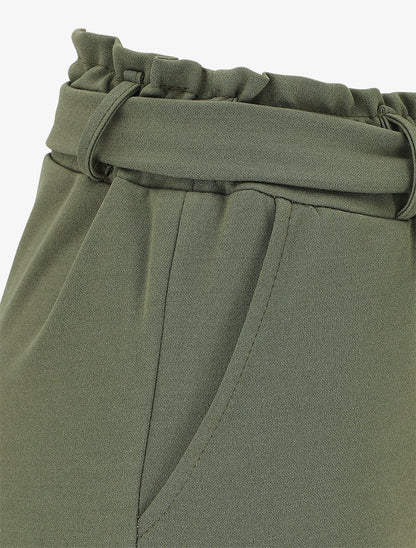 Pantalon uni ample fluide - Kaki - 3