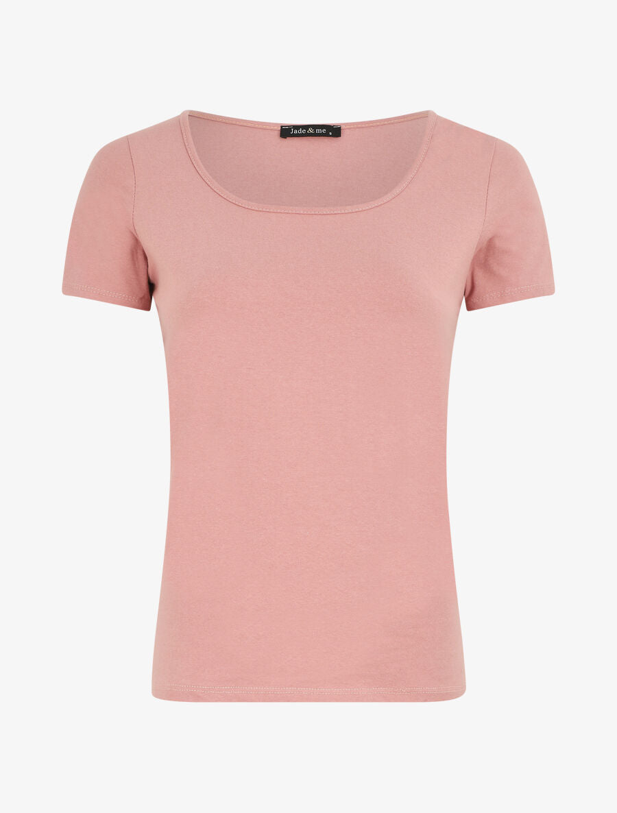 T-shirt uni stretch - Vieux rose - 1