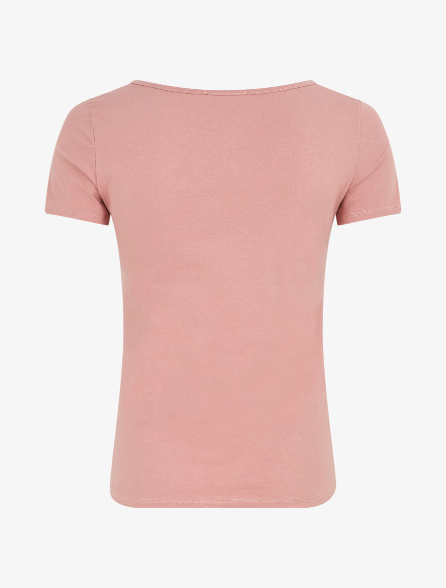 T-shirt uni stretch - Vieux rose - 2