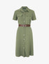 Robe chemise droite unie - Kaki - 1