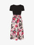 Robe-bi matière imprmé fleuri - Noir - 4