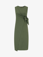 Robe style portefeuille et bord fendu - Kaki - 1