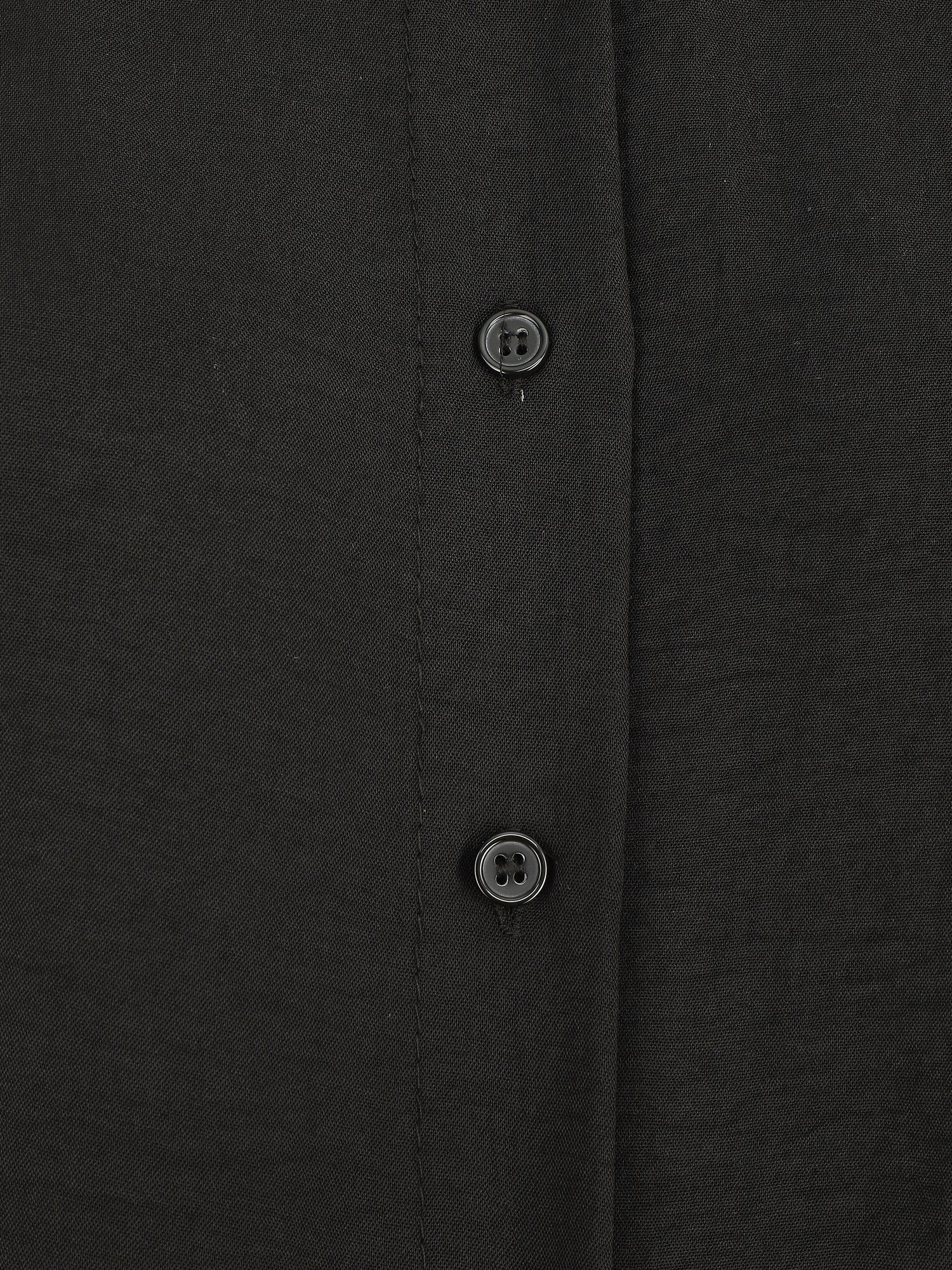Chemise unie manches courtes à nouer - Noir - 3