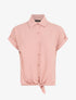 Chemise unie manches courtes à nouer - Rose - 1