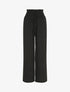 Pantalon uni ample taille haute élastiquée - Noir - 1