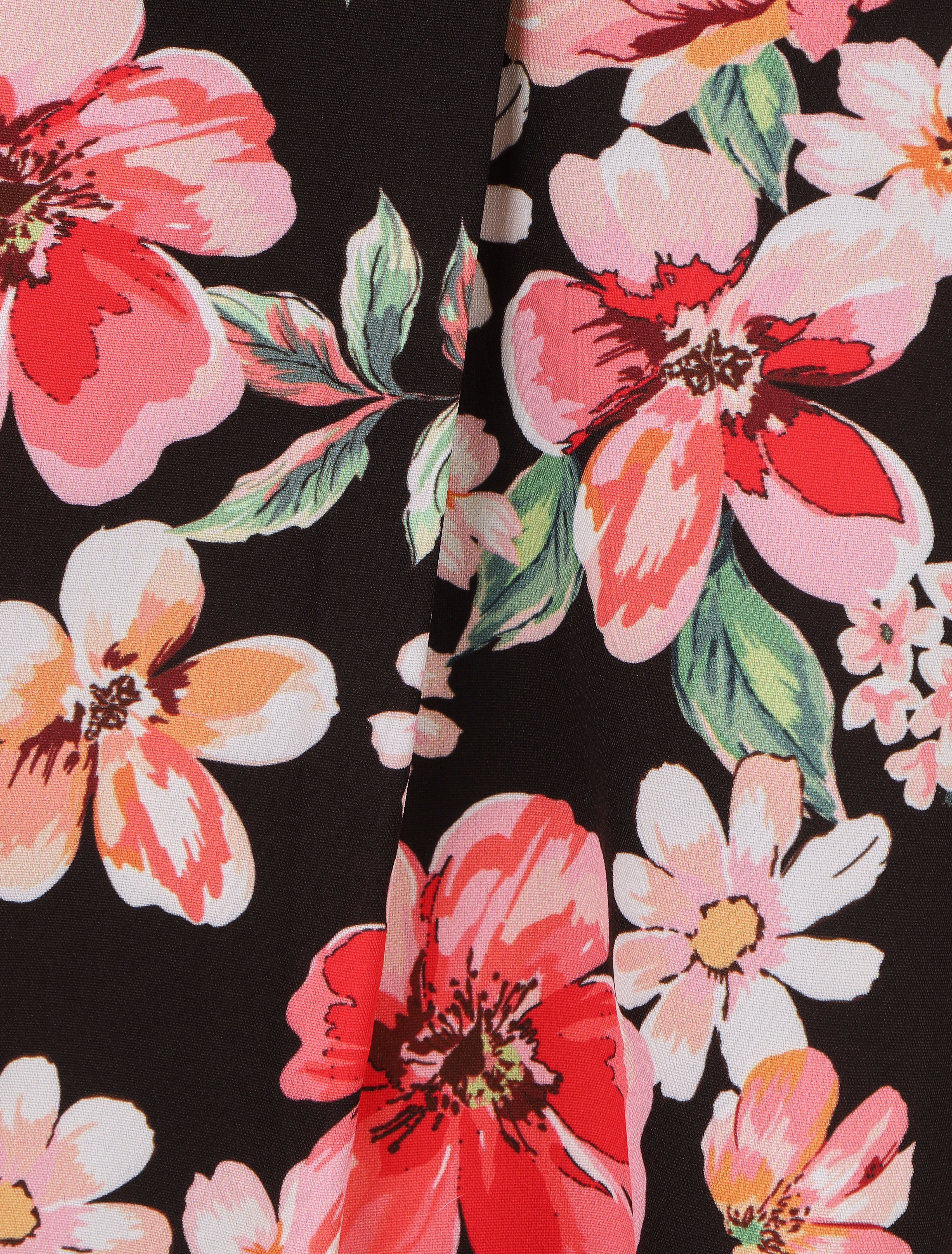 Blouse oversize à imprimé fleuri - Noir - 3