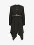 Robe longue asymétrique unie - Noir - 5