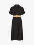 Robe chemise longue unie manches courtes - Noir - 4