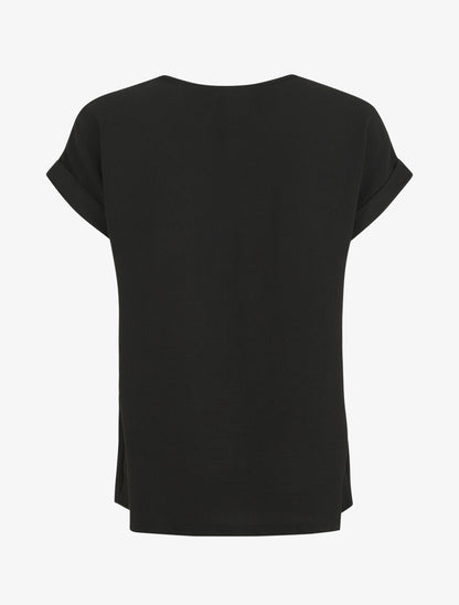 Top fluide uni manches courtes - Noir - 2