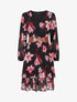 Robe élastiquée à imprimé fleurs - Noir - 1