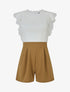 Combishort à buste en dentelle - Camel - 1