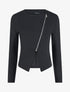 Veste courte à bord fendu asymétrique - Noir - 4