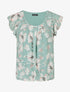 Top volanté à imprimé grandes fleurs - Vert d&