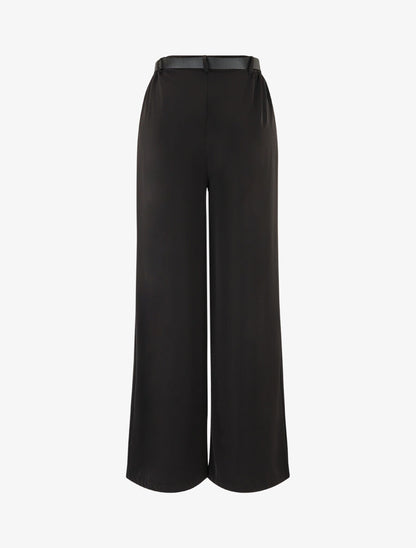 Pantalon ample fluide uni - Noir - 2