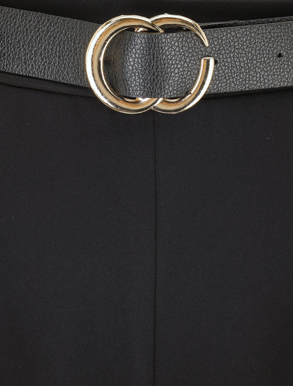 Pantalon ample fluide uni - Noir - 3