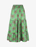 Jupe élastiquée à imprimé fleuri - Vert - 1