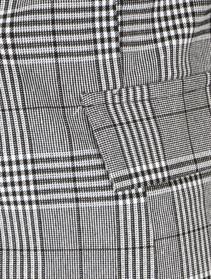 Blazer droit à imprimé Prince de Galles - Noir - 3