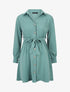 Robe chemise unie à taille élastiquée - Vert d&