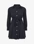 Robe chemise unie à taille élastiquée - Marine - 1