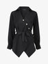 Blouse cache-coeur à base asymétrique - Noir - 1