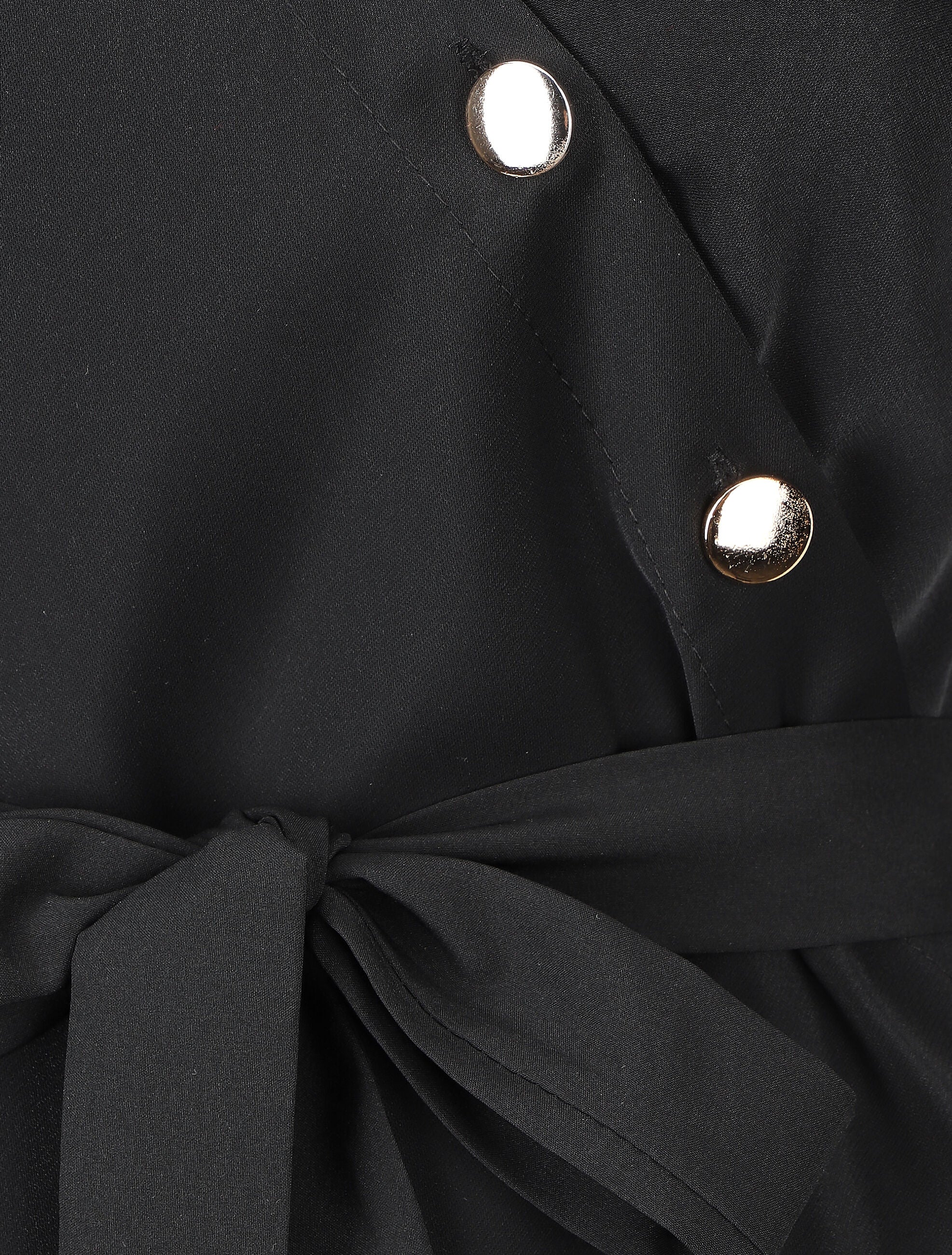 Blouse cache-coeur à base asymétrique - Noir - 3
