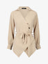 Blouse cache-coeur à base asymétrique - Beige - 4