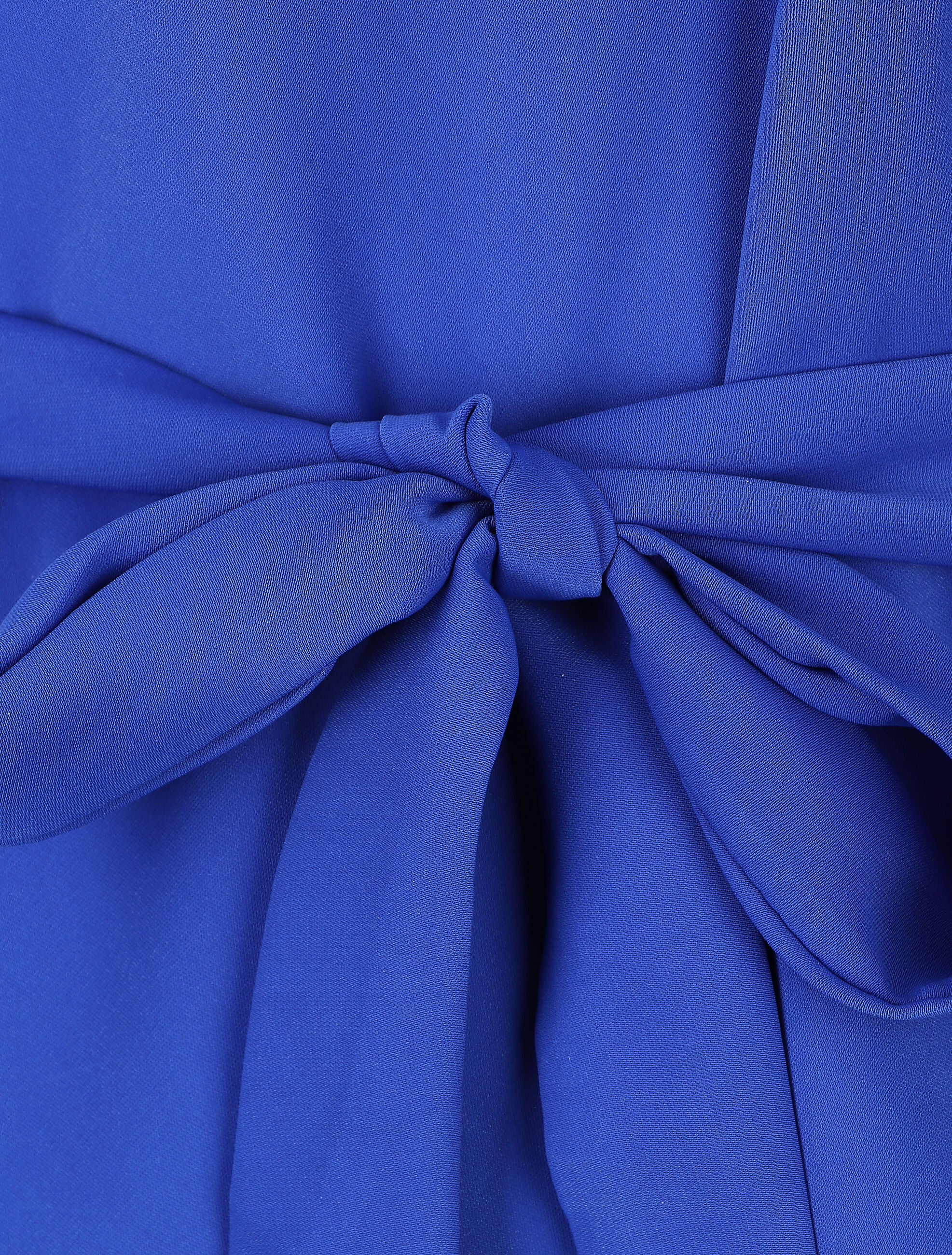 Blouse cache-coeur à base asymétrique - Bleu roi - 3