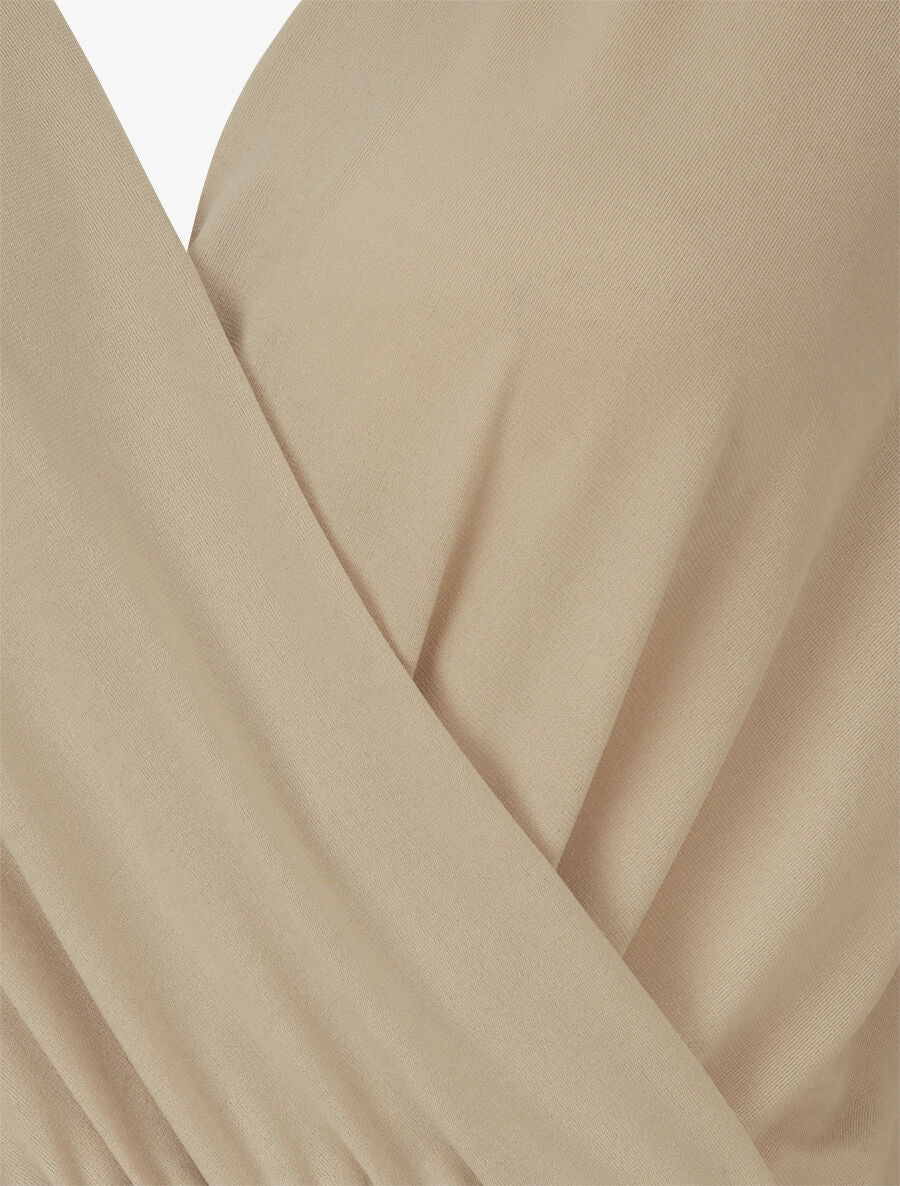 Body à col cache-coeur et ceinture à boucle - Beige - 3