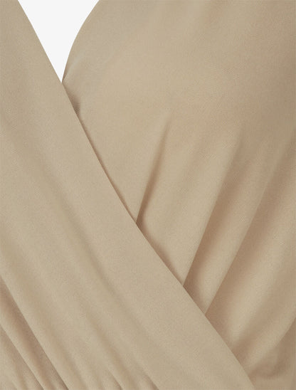Body à col cache-coeur et ceinture à boucle - Beige - 3