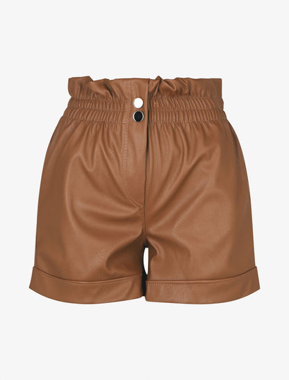 Short paperbag en simili - Camel - 1