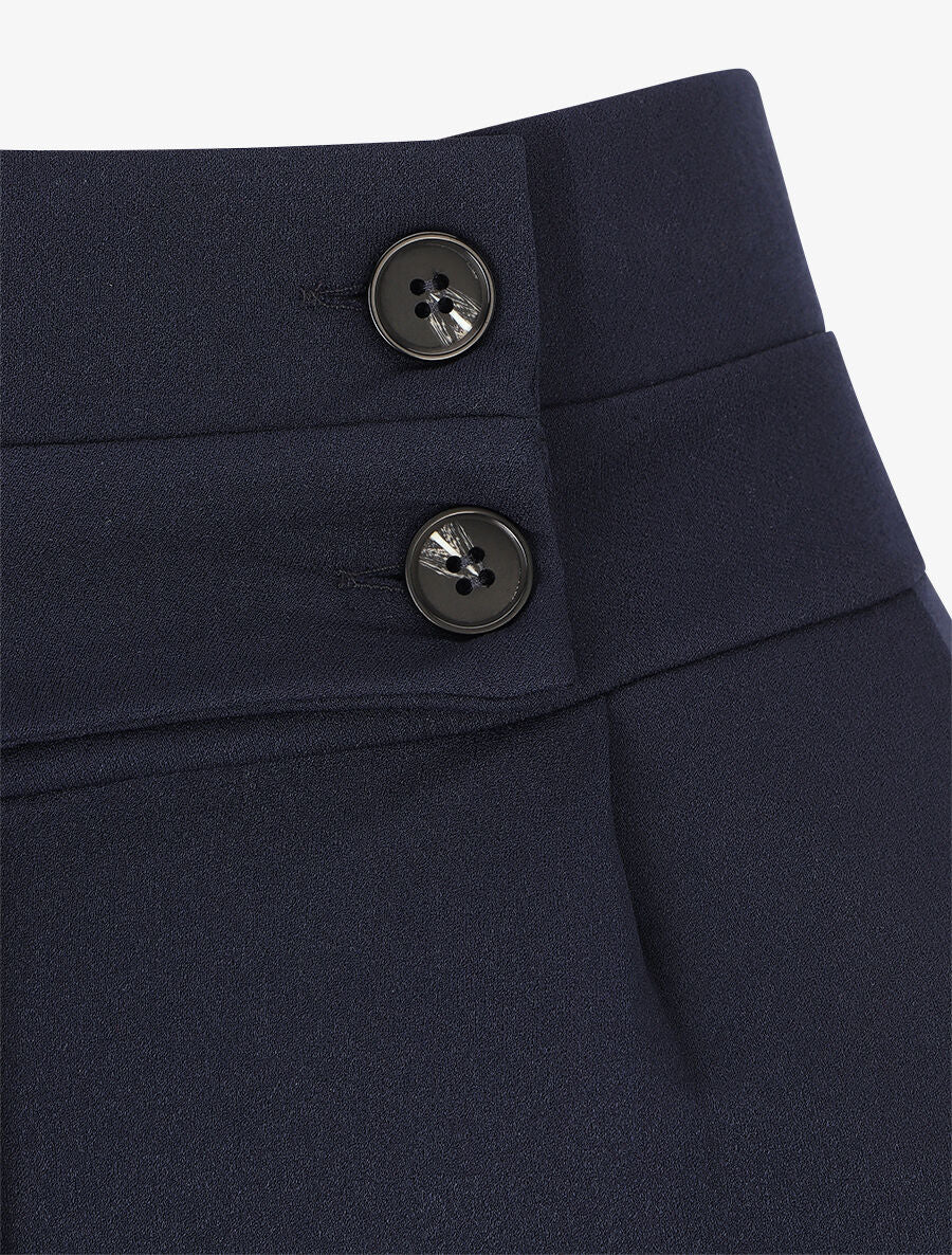 Pantalon fluide uni - Marine - 2