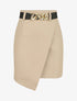 Jupe en simili effet portefeuille - Beige - 5